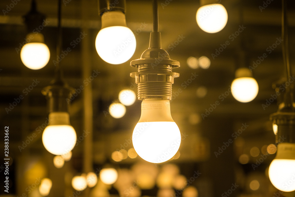 Modern style light bulb lamp hang on ceiling. Modern style light bulb lamp hang on ceiling.