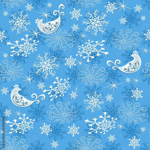 Abstract gentle blue Christmas pattern