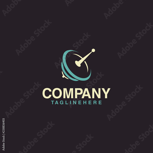 Modern satellite communication logo vector