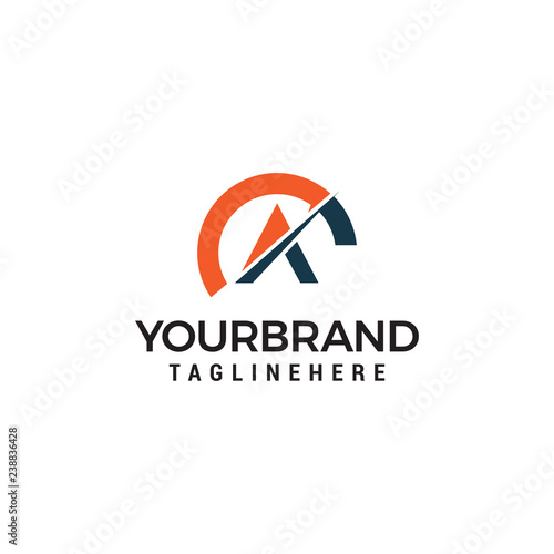 Speed letter A with tachometer logo