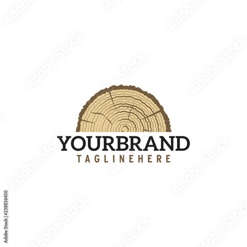 Wood icon , hand drawing sawmill logo, isolated vector illustration