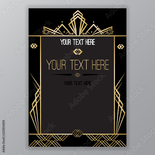 Art Deco golden black  page template