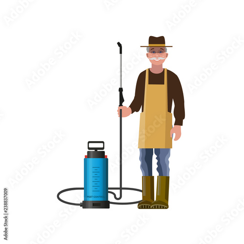 Farmer with sprayer
