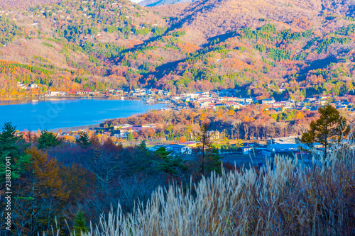 Beautiful landscape around mountain fuji in yamanakako lake