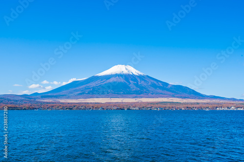 Beautiful landscape of mountain fuji around yamanakako lake