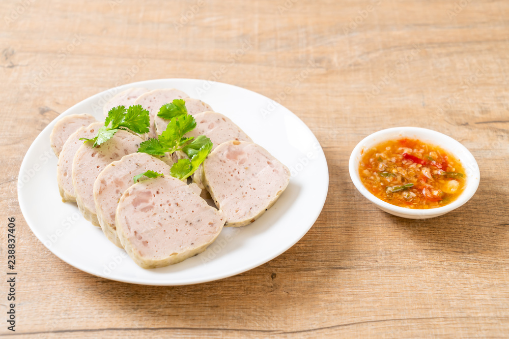 Pork sausage Vietnamese or Vietnamese steamed pork Pork sausage Vietnamese or Vietnamese steamed pork