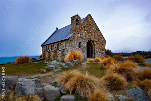 church of good shepherd important landmark and traveling destination near lake tekapo south island new zealand