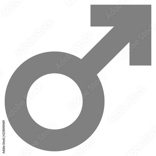 Male symbol icon - medium gray simple thick, isolated - vector
