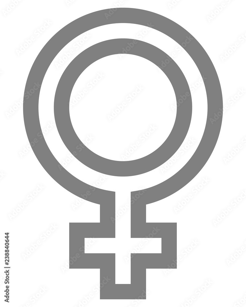 Female symbol icon - medium gray outlined, isolated - vector Female symbol icon - medium gray outlined, isolated - vector