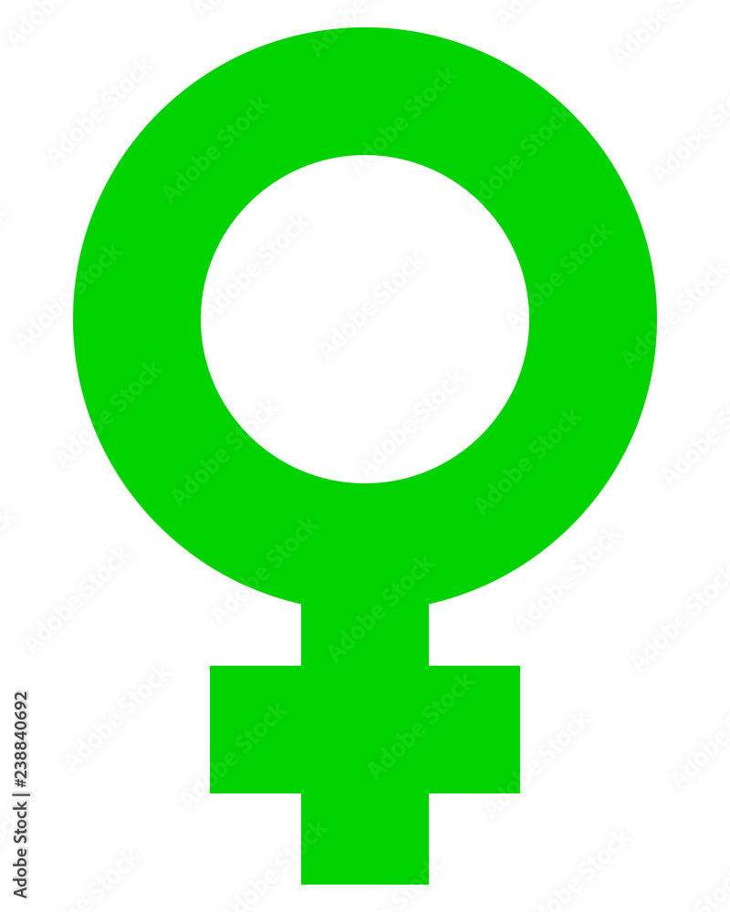 Female symbol icon - green simple thick, isolated - vector Female symbol icon - green simple thick, isolated - vector