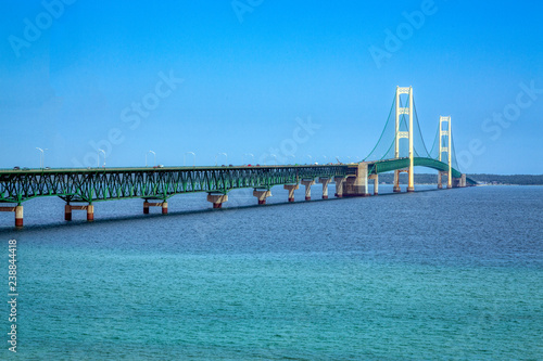 Opened in 1957, the 5 mile-long Mackinac Bridge is the world's 20th-longest main span and the longest suspension bridge between anchorages in the Western Hemisphere.