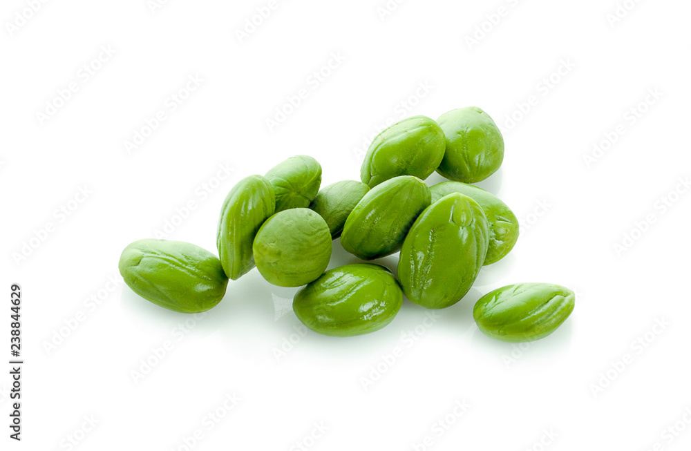 Parkia speciosa seeds or bitter bean on white background Parkia speciosa seeds or bitter bean on white background