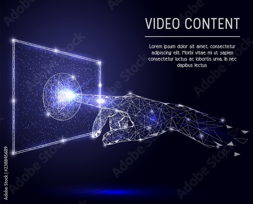 Video content vector polygonal art style illustration