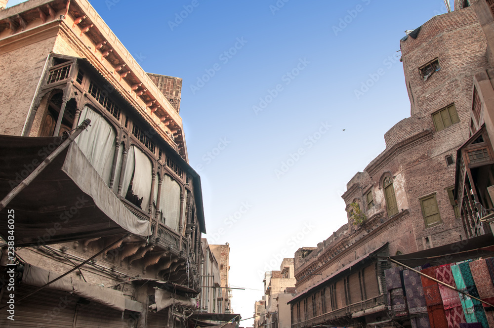 An old and historic street in the Lahore