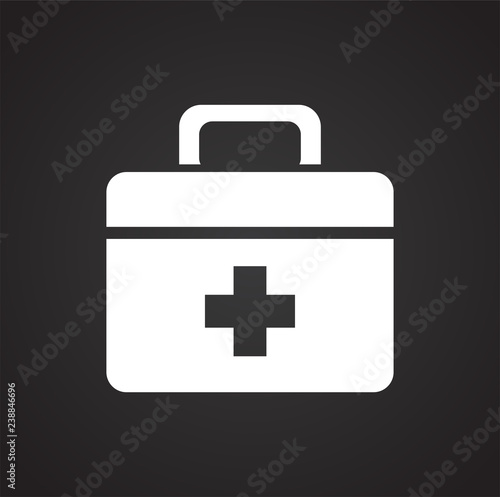 Camping first aid kit on black background for graphic and web design, Modern simple vector sign. Internet concept. Trendy symbol for website design web button or mobile app