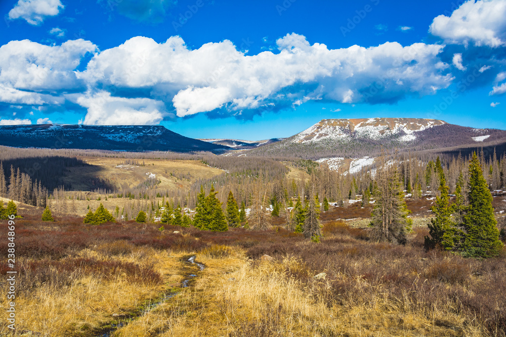 landscape with mountains and blue sky Colorado Wheeler Geological Area