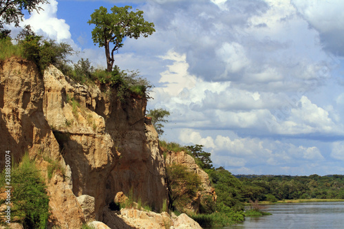 Cliffs along the river Nile in Murchison Falls National Park