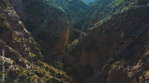 Aerial view of a big ravine in the south of Spain. photo