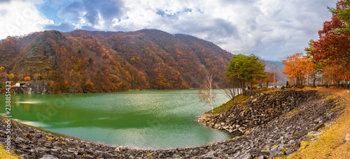 Beautiful landscape of reservoir of Hirose Dam