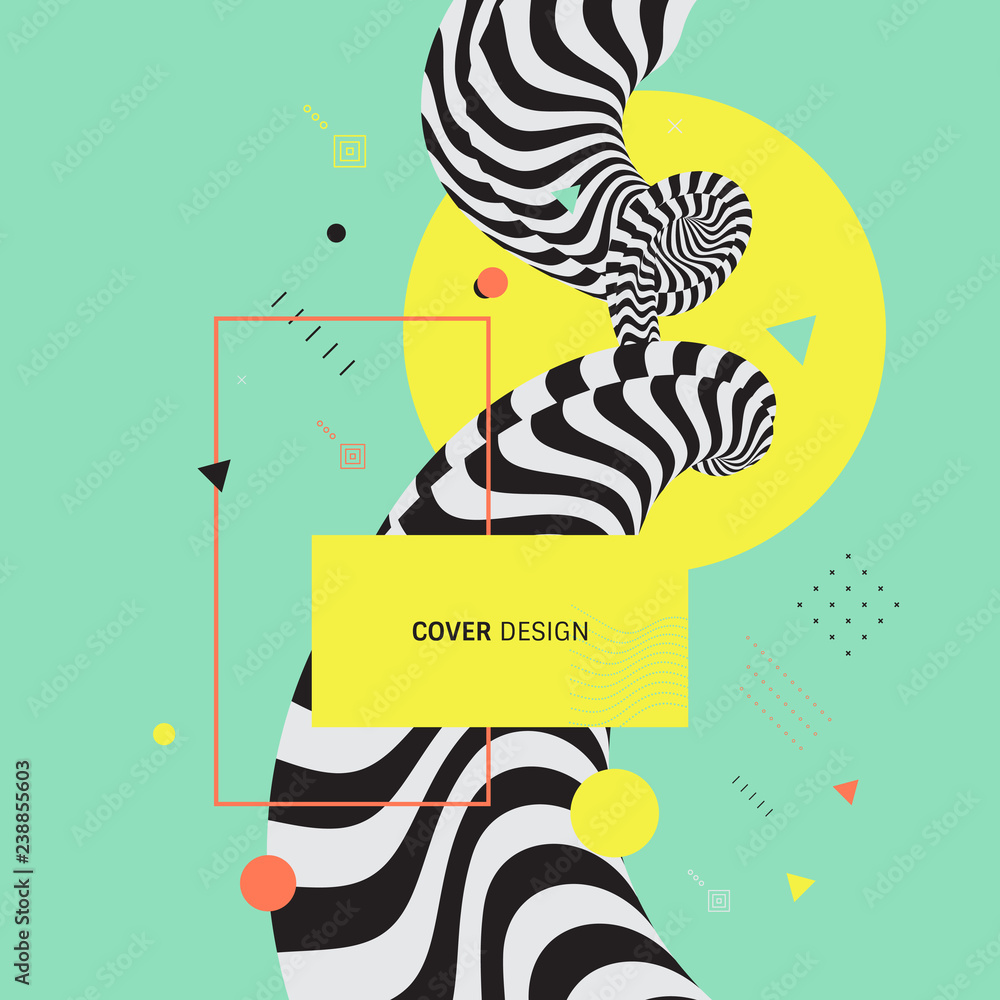 3d cover design template. Asian vector illustration. Pattern can be used as a template for brochure, annual report, magazine, poster, presentation, flyer and banner.
