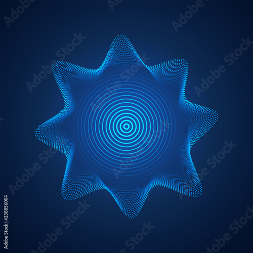 abstract digital blue equaliser, sound wave pattern element