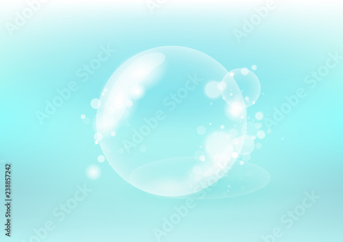 Bubbles abstract background, freshness stars scatter sparkle blurry vector illustration