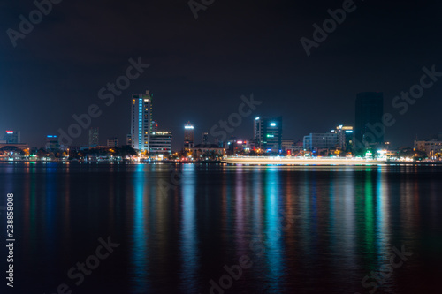 Da Nang city river at night.