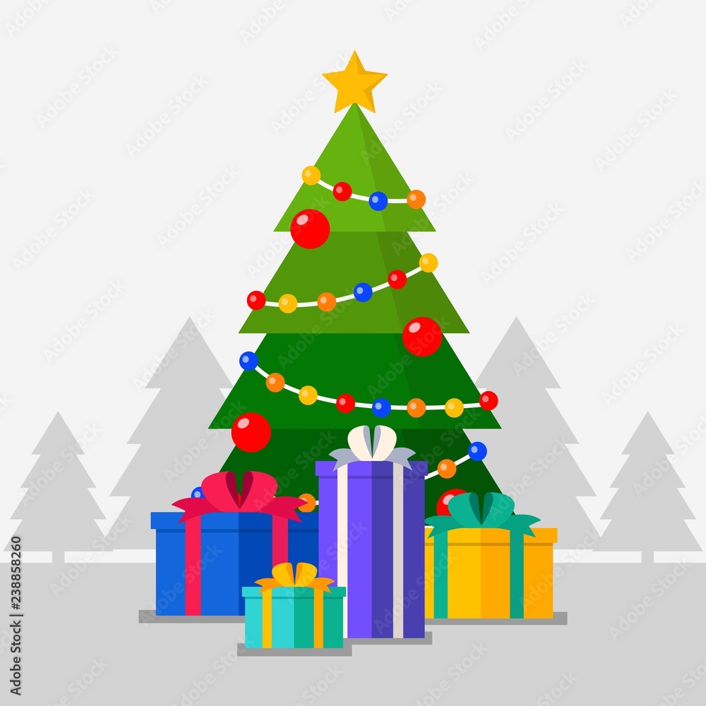 Christmas trees with christmas gifts Christmas trees with christmas gifts