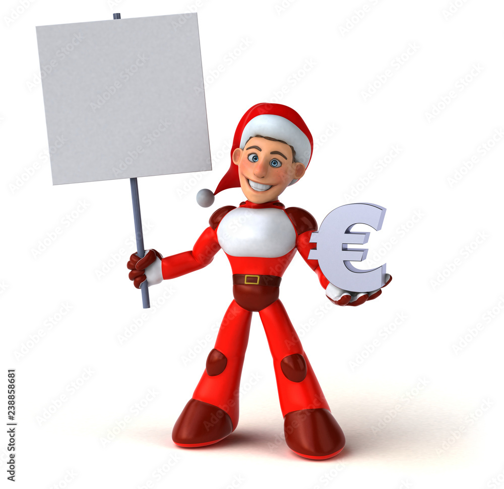Fun Super Santa Claus - 3D Illustration