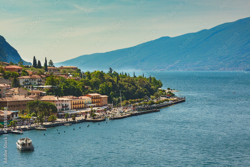 Panoramic view of Lake Idro in spring- Brescia - Lombardy