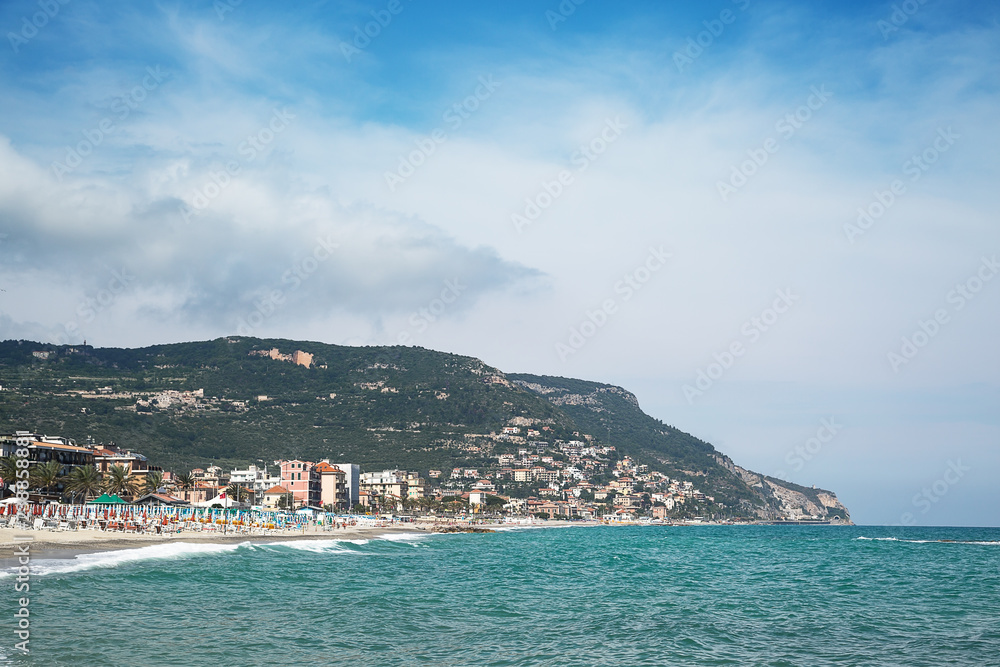 Scenic view of Pietra Ligure, Liguria, Italian Riviera