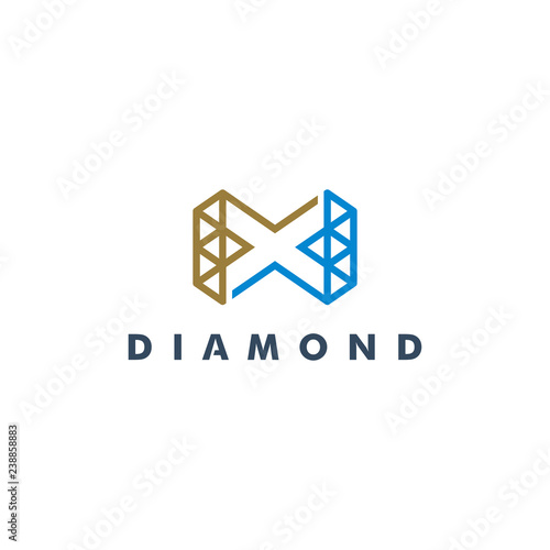 Diamond logo template. Letter X icon symbol design vector illustration