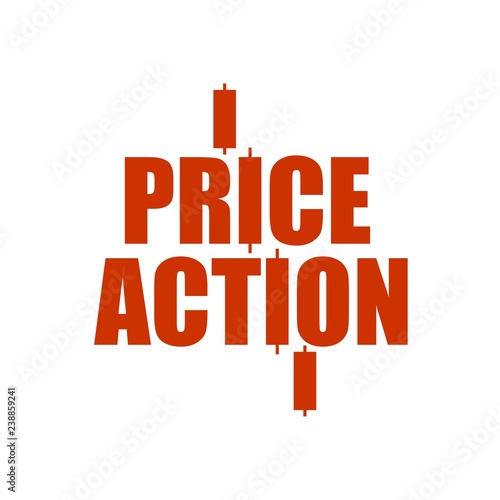 Stock market and exchange. Price action emblem with japanese candles