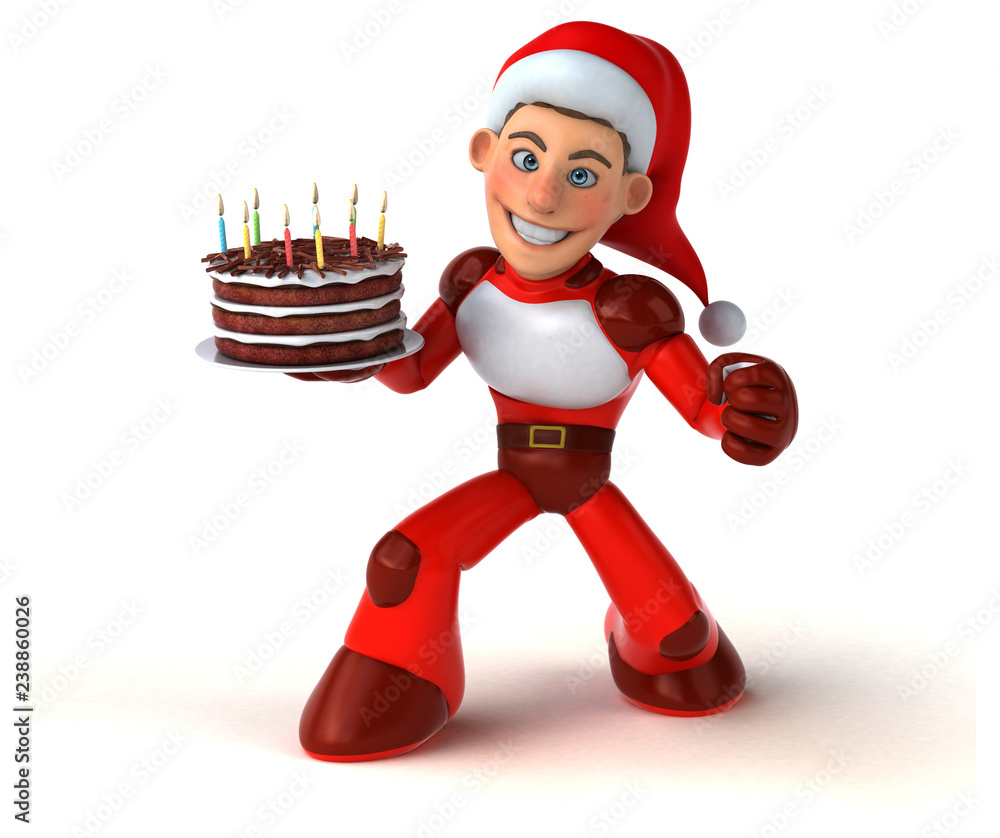 Fun Super Santa Claus - 3D Illustration Fun Super Santa Claus - 3D Illustration