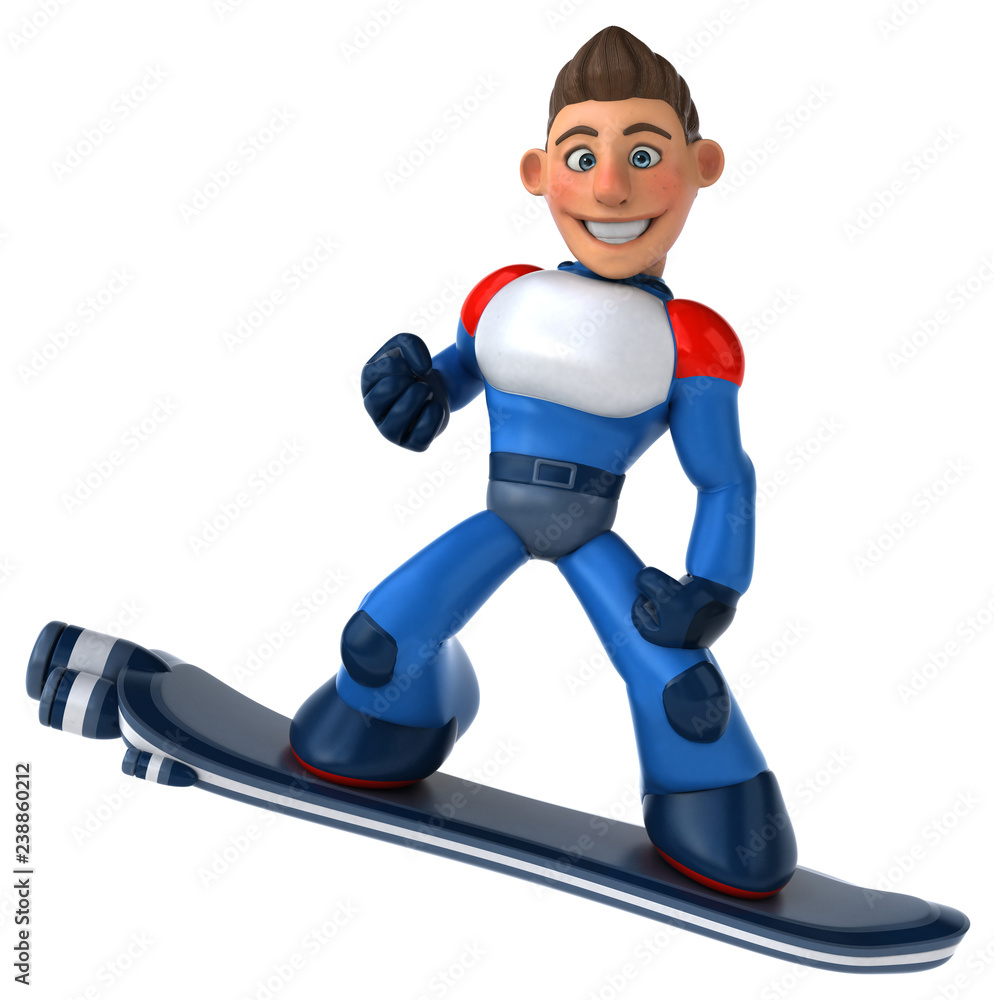 Fun modern superhero flying - 3D Illustration Fun modern superhero flying - 3D Illustration