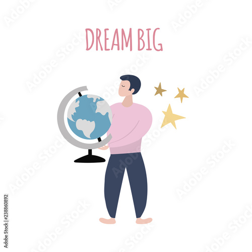 Dream big illustration. Positive mindset. Law of attraction concept