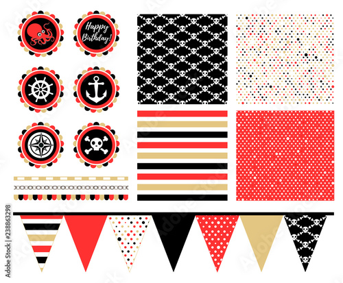 Pirate Party Decorations for Birthday Party or Baby Shower.