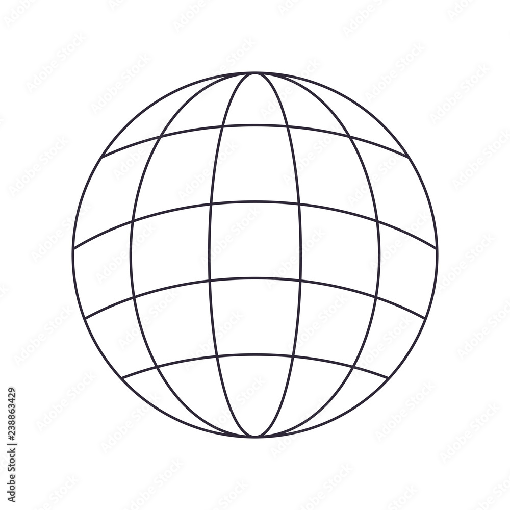 globe with lines isolated icon globe with lines isolated icon