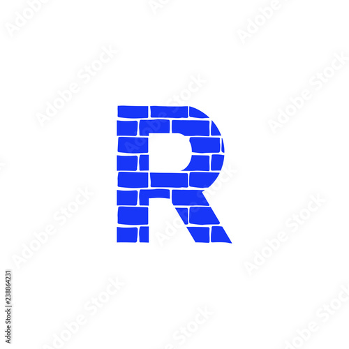 Vector Brick Logo Letter R