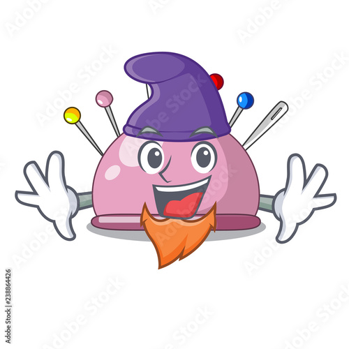 Elf wicker basket on a pincushion cartoon