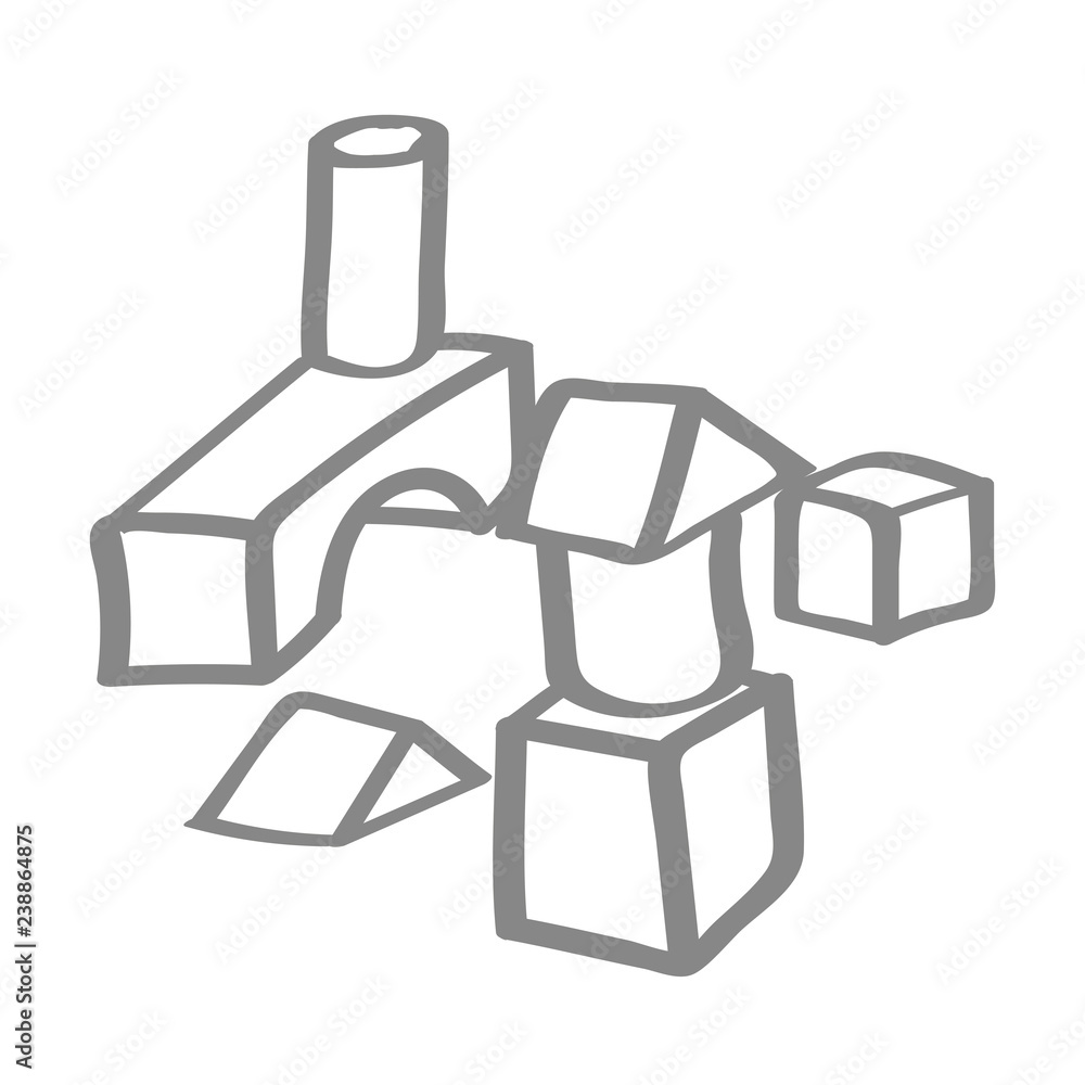 Handgezeichnete Bauklötze in grau Handgezeichnete Bauklötze in grau