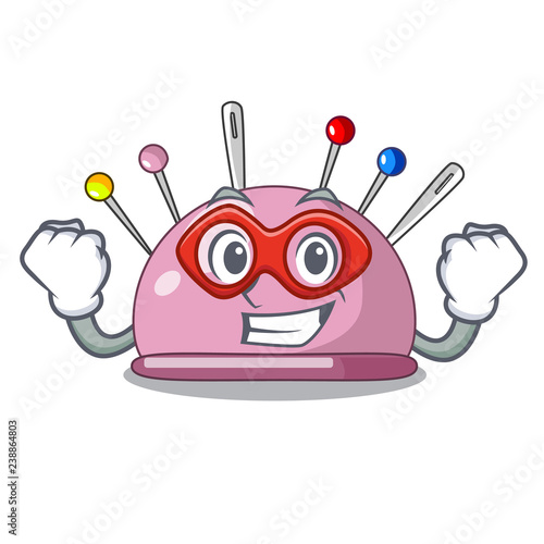 Super hero pincushion with a character needles icon
