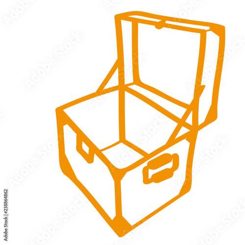 Handgezeichnete Kiste in orange