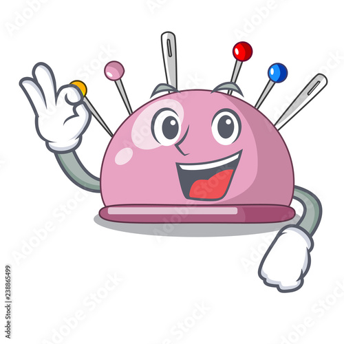 Okay pincushion with a character needles icon