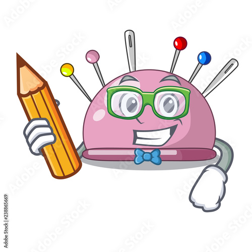 Student pincushion with a character needles icon