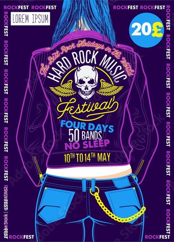 Hard Rock Festival Poster. Vector Illustration