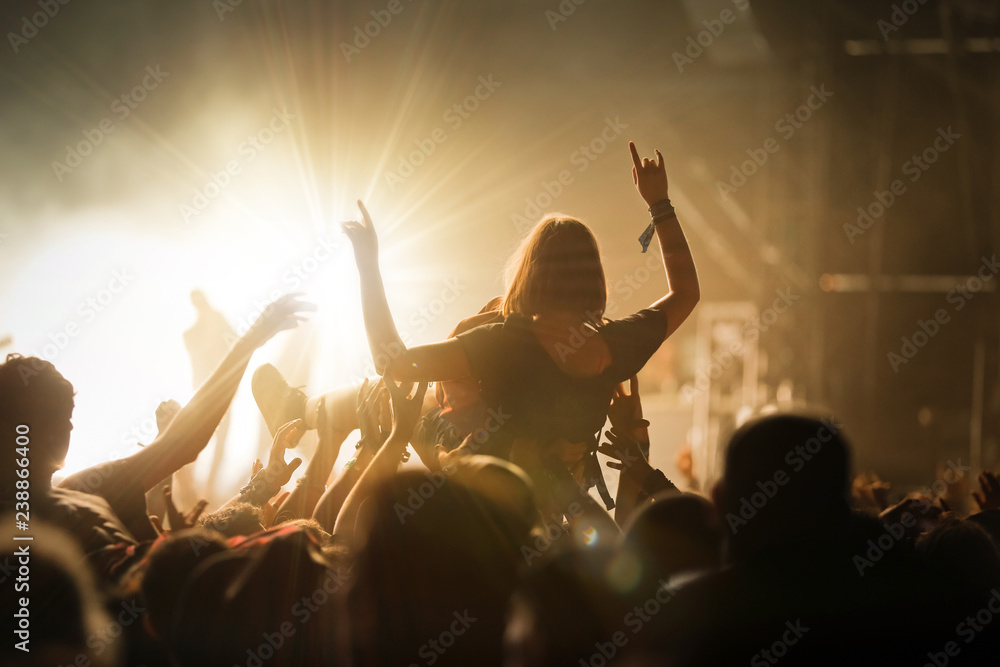 concert musique rock public fête slam métal hard rock ambiance délire fou foule spectacle joyeux jeunesse vivre