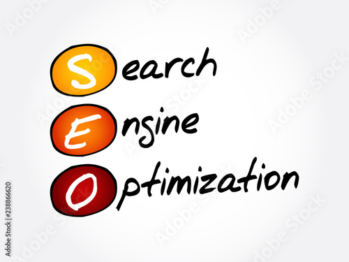 SEO - Search Engine Optimization acronym, business concept background