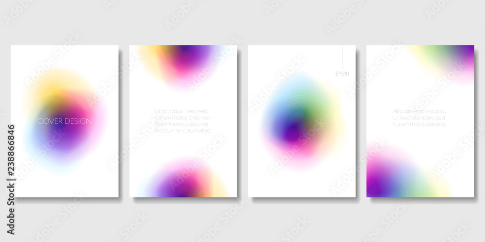 Set of Colorful Modern Templates with Abstract Blurred Graphic Elements. Applicable for Banners, Posters, Web Backgrounds and Cover Prints. EPS 10 Vector.