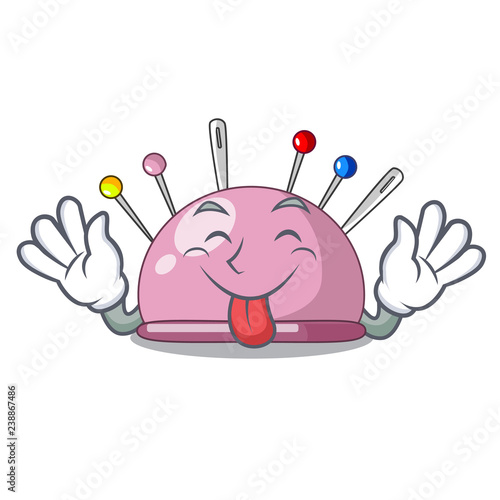 Tongue out pincushion a cartoon pins for sewing